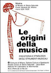 Poster mostra Le Origini degli Strumenti Musicali presentata a Milano